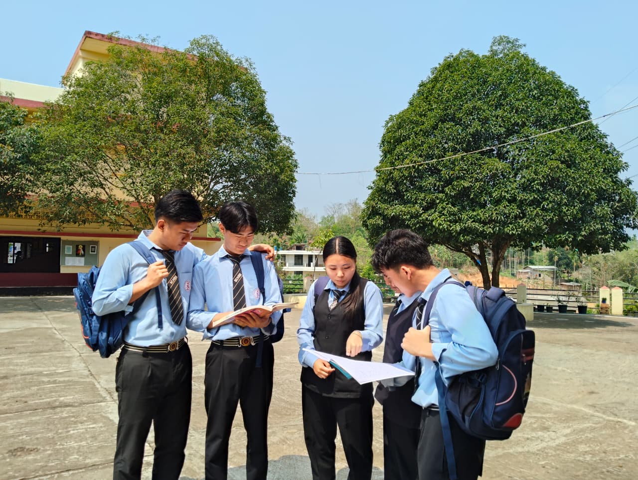 Students at St Clare Higher Secondary School