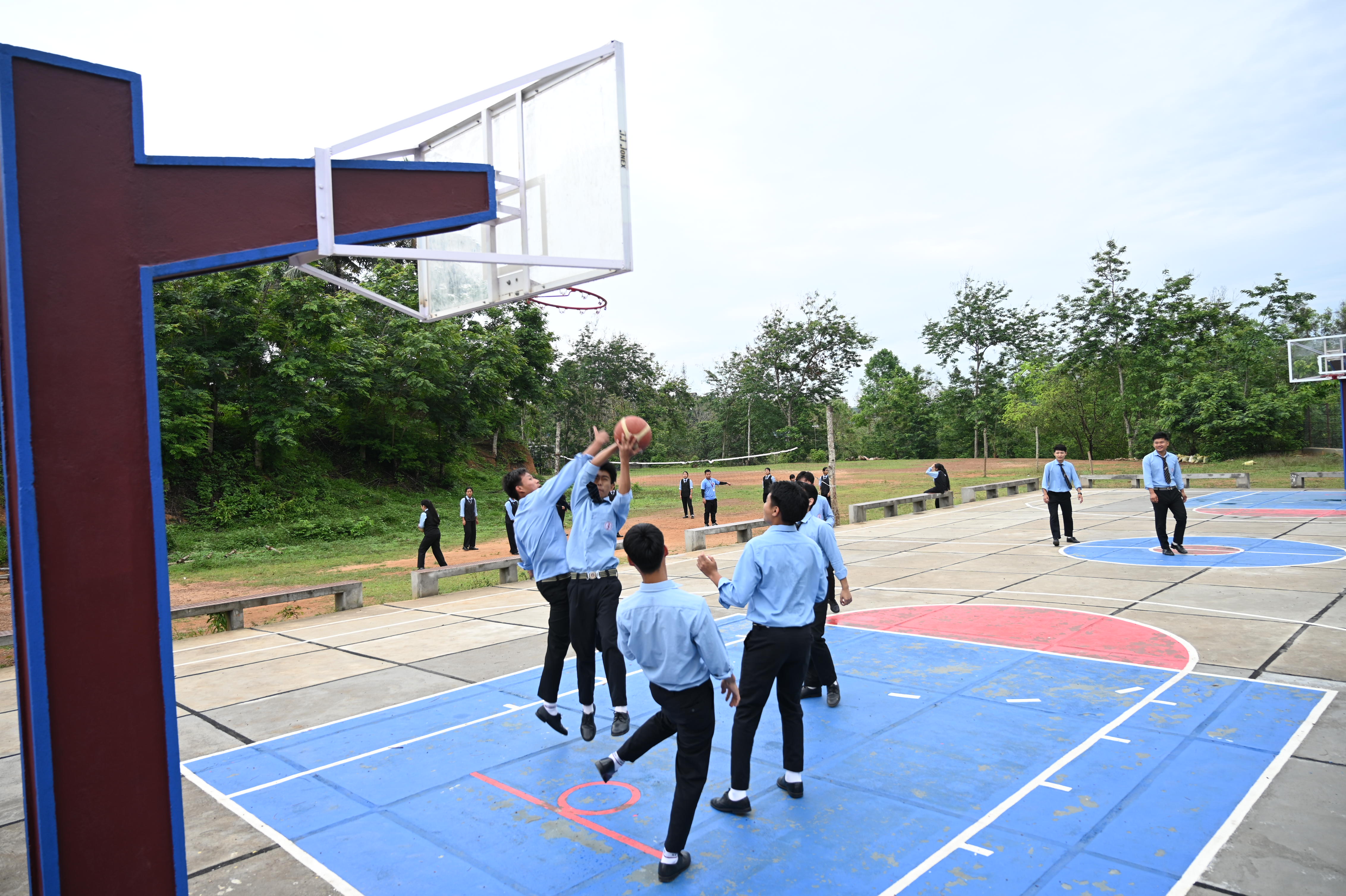 Students playing sports